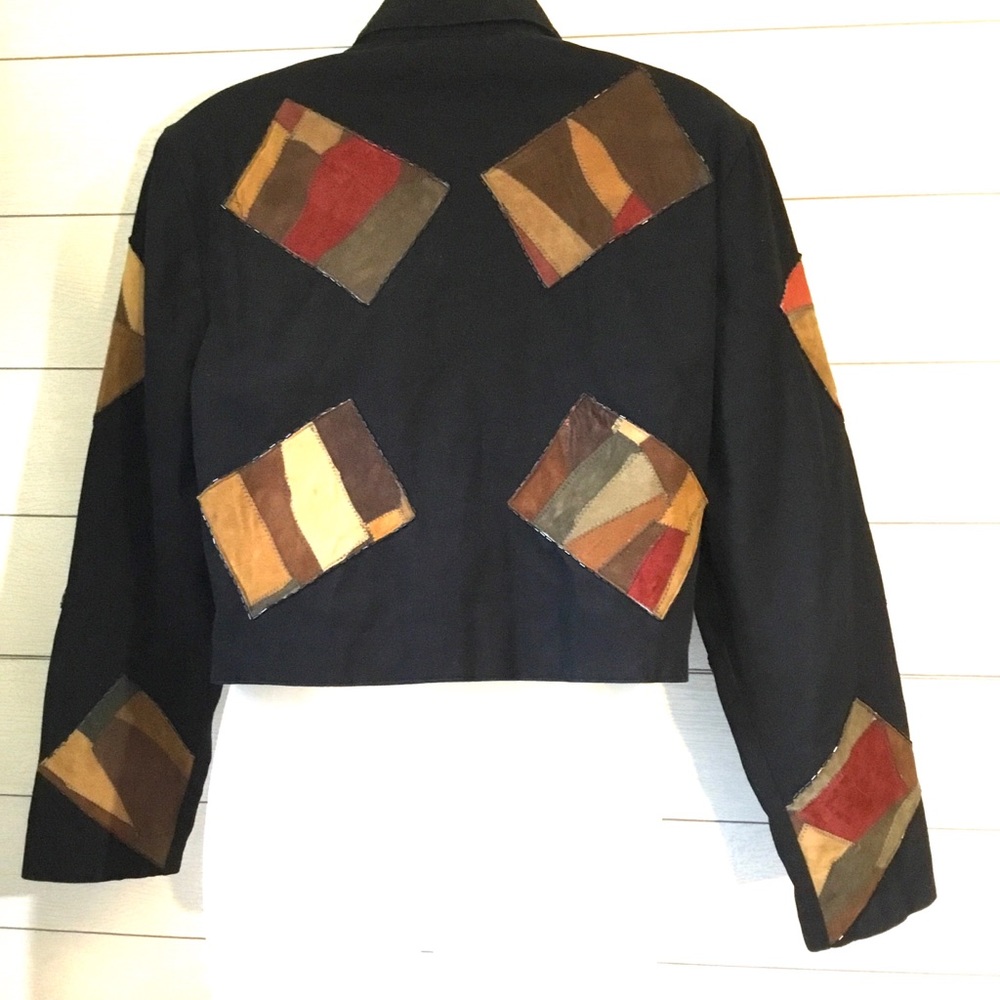 Vintage Suede Patchwork Modi Bomber Jacket - image 4